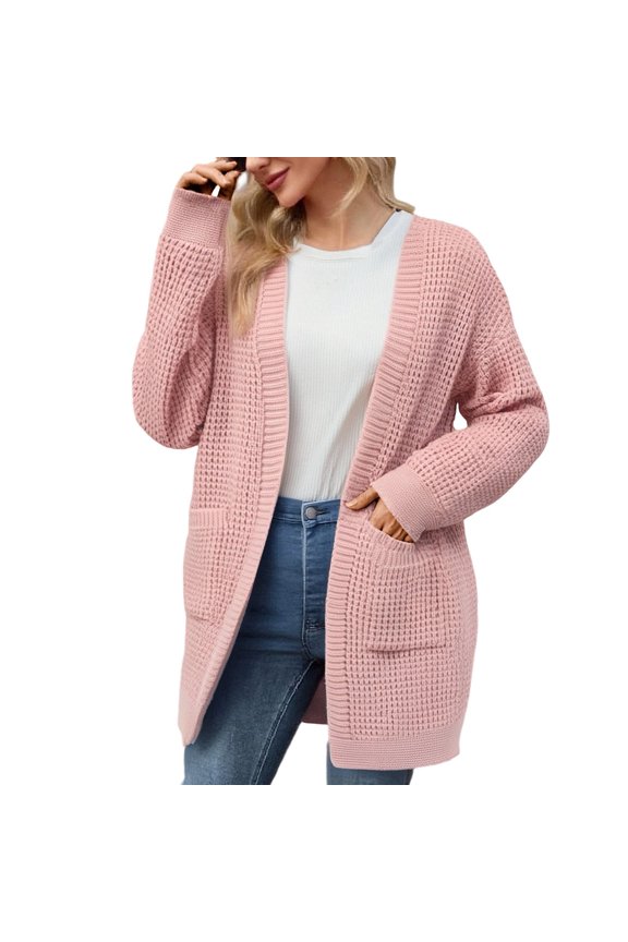Cardigans Sweaters For Women Long Sleeves Knit Open Front Cardigans Sweater Cozy Oversized Soft Warm Casual Outwear With Pockets