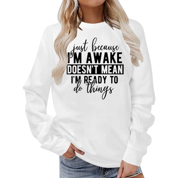 XIAOCHA Christmas Letter Sweatshirt for Women Loose Crew Neck Pullover Top Holiday Parties Trendy Sweatshirts