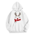 thumbnail image 1 of XIAOCHA Christmas Reindeer Hoodies for Couples Loose Hooded Sweatshirt Festive Warm Casual Hoodie, 1 of 6