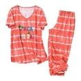 thumbnail image 1 of XIAOCHA Comfy Pajamas for Women Short Sleeve Crew Neck Owl Print Top And Elastic Waist Pants Soft Casual Loungewear Pajama Sets, 1 of 3