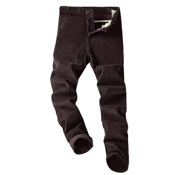 XIAOCHA Corduroy Work Trousers for Men Slim-Fit Retro Straight Pants Casual Office formal Trouser With Pocket