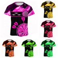 thumbnail image 1 of XIAOCHA Dartboard Print T Shirt For Men Crew Neck Short Sleeve Sports Leisure Graphic Tee, 1 of 4