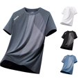 thumbnail image 1 of XIAOCHA Diagonal Stripe Print Athletic Tee For Men Crew Neck Short Sleeve Running T Shirt, 1 of 4