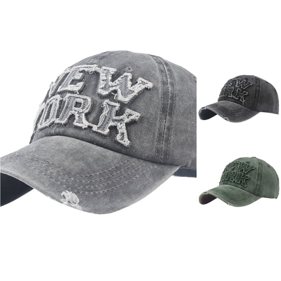 XIAOCHA Distressed‑Patch Baseball Cap for Mens Outdoor Trucker Hat,Grey