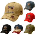 thumbnail image 1 of XIAOCHA Distressed Printed Dad Hat for Men Adjustable Hat Band Sports Party Baseball Cap for Daily Ball Cap,Beige, 1 of 5