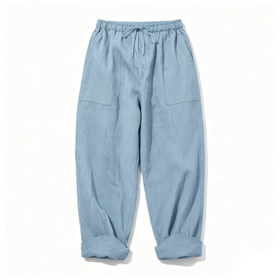 XIAOCHA Drawstring Waist Pants for Men Casual Everyday Relaxed Fit Baggy Trousers