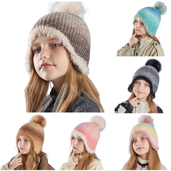 XIAOCHA Embroidered Cat‑Ear Beanie for Women Knit Hats Daily‑Wear Toque,Coffee