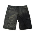 thumbnail image 1 of XIAOCHA Leather Cargo Shorts for Men Solid Button Pocket Bottoms Punk Club Daily Street Pants, 1 of 8