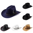 thumbnail image 1 of XIAOCHA Feather Accent Cowgirlhat Womens Adjustable Hat Band Outdoor Rodeo Western Cowboy Hat,Navy, 1 of 4