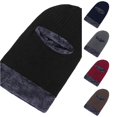 thumbnail image 1 of XIAOCHA Fleece‑Trim Balaclava for Men Rib‑Knit Hats Outdoor‑Use Winter Hood,Black, 1 of 4
