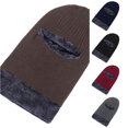 thumbnail image 1 of XIAOCHA Fleece‑Trim Balaclava for Men Rib‑Knit Hats Outdoor‑Use Winter Hood,Coffee, 1 of 4