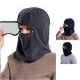 thumbnail image 1 of XIAOCHA Goggle‑Attached Balaclava for Men Solid Outdoor Fall‑Winter Hood,Grey, 1 of 8
