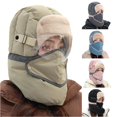 thumbnail image 1 of XIAOCHA Goggle‑Compatible Trapper Hat for Women Padded‑Shell Fall‑Winter Bonnet,Khaki, 1 of 5