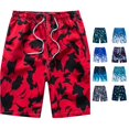 thumbnail image 1 of XIAOCHA Gradient Plaid Swim Shorts For Men Elastic Drawstring Summer Beach Trunks, 1 of 8