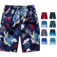 thumbnail image 1 of XIAOCHA Gradient Plaid Swim Shorts For Men Elastic Drawstring Summer Beach Trunks, 1 of 8