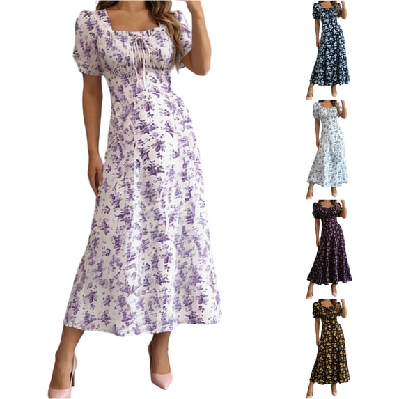 Printable Coint XIAOCHA Graphic Midi Dress for Women Christmas Ditsy Floral Print ...