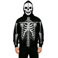 thumbnail image 1 of XIAOCHA Halloween Zip‑Up Hoodie for Men Zipper‑Face Hood X‑Ray See‑Through Skeleton Graphic Hoodie Sweatshirt, Black, Sizes S, 1 of 4