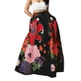 thumbnail image 1 of XIAOCHA High Waist Flared Skirt For Women A Line Floral Print Maxi Skirt Chic Boho Vacation Holiday Skirt, 1 of 3