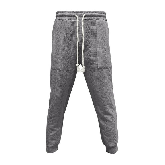 XIAOCHA Knit Jogger Sweatpants for Men Drawstring Elastic Waist Straight Pants Stretchy Comfy Casual Pants