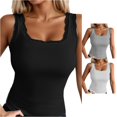 thumbnail image 1 of XIAOCHA Lace Trim Camisole For Women Sleeveless U Neck Built In Bra Layering Tank Top, 1 of 5