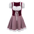 thumbnail image 1 of XIAOCHA Lace Up Dirndl for Women Gingham Print Oktoberfest Festival Dress Party Mini Dress,Red,Sizes XL, 1 of 7
