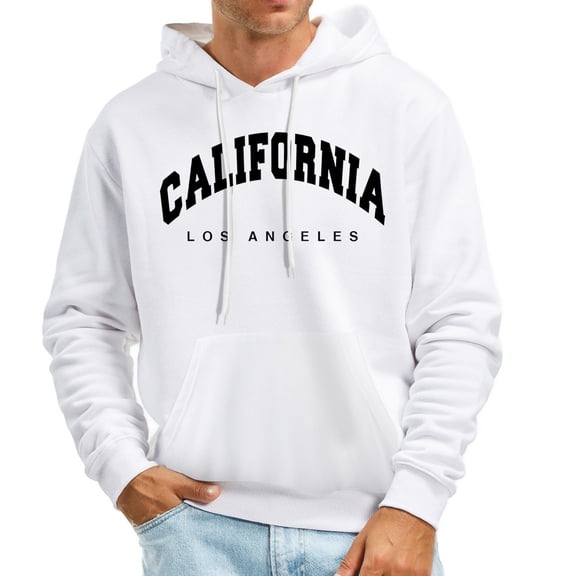 XIAOCHA Letter Hoodies for Men Loose Fit Hooded Sweatshirt Soft Casual Streetwear Hoodie