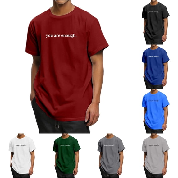 XIAOCHA Letter Print T Shirt For Men Crew Neck Short Sleeve Casual Everyday Graphic Tee