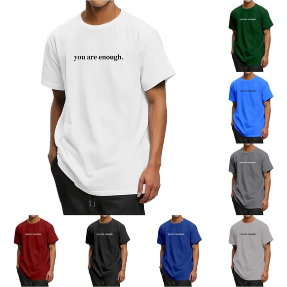 XIAOCHA Letter Print T Shirt For Men Crew Neck Short Sleeve Casual Everyday Graphic Tee