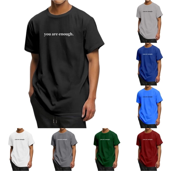 XIAOCHA Letter Print T Shirt For Men Crew Neck Short Sleeve Casual Everyday Graphic Tee