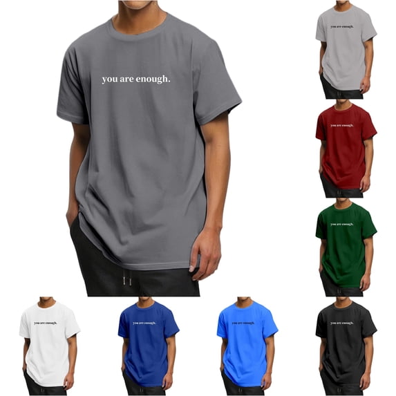 XIAOCHA Letter Print T Shirt For Men Crew Neck Short Sleeve Casual Everyday Graphic Tee