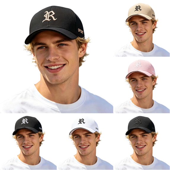 XIAOCHA Letter R Embroidered Baseball Cap for Men Breathable Outdoor Urban Sun Guard Dad Hat ,BK1