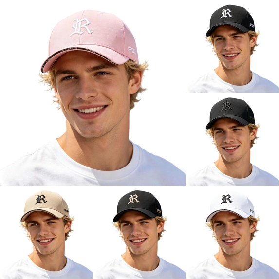 XIAOCHA Letter R Embroidered Baseball Cap for Men Breathable Outdoor Urban Sun Guard Dad Hat ,Pink