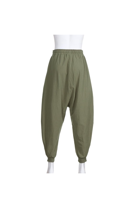 Loose ed Harem Pants for Men Solid Drawstring Waist Trousers Street Daily Casual Wear
