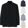 thumbnail image 1 of XIAOCHA Mandarin Collar Jacket For Men Long Sleeve Knot Button Traditional Casual Outerwear, 1 of 7