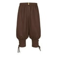 thumbnail image 1 of XIAOCHA Cropped Pants for Men Loose Fit Elastic Waist Pants Retro Casual Short PantsBrownL, 1 of 8