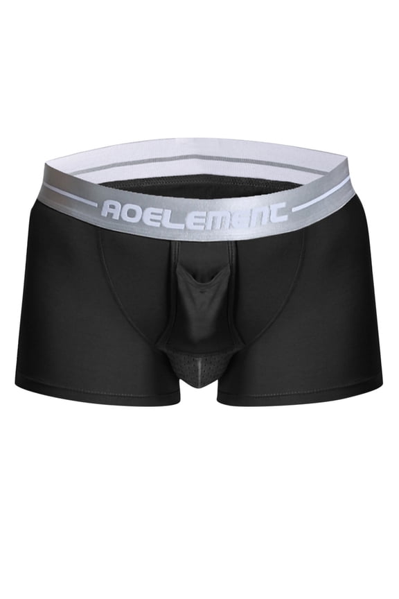 Men Breathable Comfortable Boxer Briefs Soft Stretchy Quick Dry Pouch Daily Casual Trunks