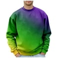 thumbnail image 1 of XIAOCHA Men Gradient Pullover Mardi Gras Loose Long Sleeve Round Neck Spring Sweatshirt Soft Casual Top, 1 of 5