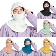 thumbnail image 1 of XIAOCHA Men’S Adjustable‑Fastener Balaclava Solid Hats Outdoor Fall‑Winter Snood,White, 1 of 4