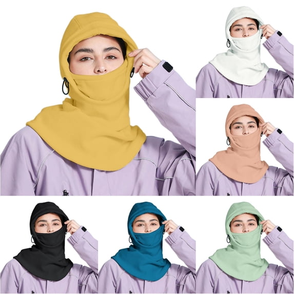 XIAOCHA Men’S Adjustable‑Fastener Balaclava Solid Hats Outdoor Fall‑Winter Snood,Yellow