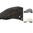 thumbnail image 1 of XIAOCHA Men’S Plaid‑Pattern Flat Cap Printed Hats Casual Fall‑Winter Ivy Cap,Brown, 1 of 4