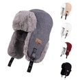 thumbnail image 1 of XIAOCHA Men’S Sherpa‑Lined Trapper Hat Solid Hats Casual Fall‑Winter Toque,Grey, 1 of 8