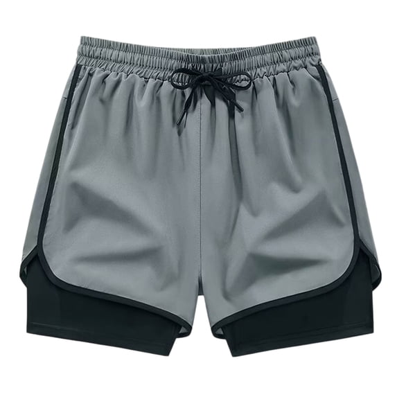 XIAOCHA Men's 2 In 1 Running Shorts Quick Dry Athletic Shorts Gym Workout Training Wear Bottoms