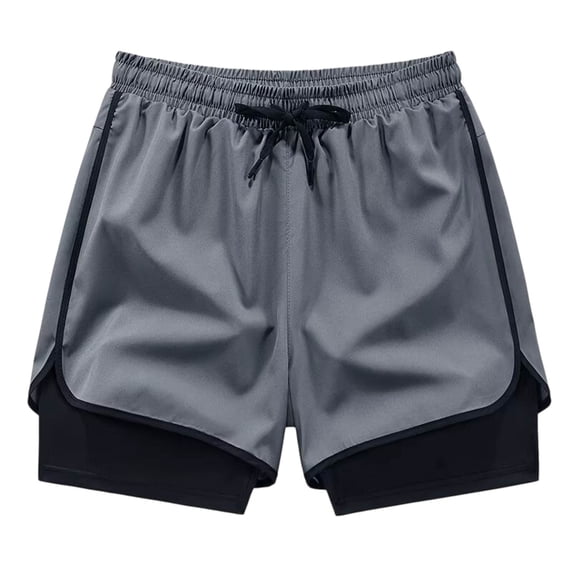 XIAOCHA Men's 2 In 1 Running Shorts Quick Dry Athletic Shorts Gym Workout Training Wear Bottoms