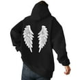 thumbnail image 1 of XIAOCHA Men's 3D Angel Wings Hoodies Loose Hooded Sweatshirt Vintage Streetwear Athletic Workout Hoodie, 1 of 4