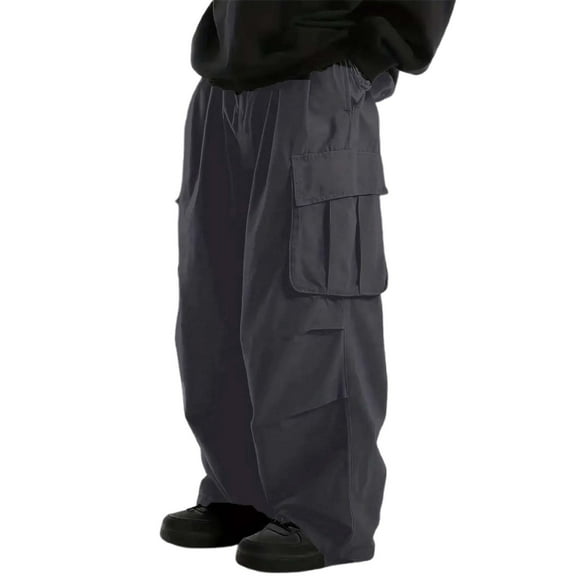 XIAOCHA Men's Cargo Pants Baggy Trendy Wide Leg Trousers Streetwear Outdoor Activities Pants With Pocket