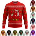 thumbnail image 1 of XIAOCHA Men's Crew Neck Sweatshirt Funny Santa Graphic Print Holiday Winter Pullover Top, Red, Sizes XXXXXL, 1 of 4