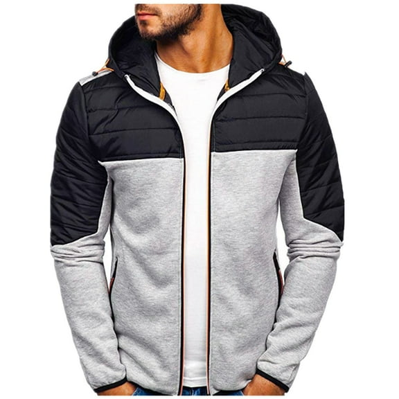 XIAOCHA Men's Fleece Jacket Casual Winter Warm Loose Zip Up Hooded Coat Outdoor Comfy Daily Wear Hoodie