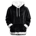thumbnail image 1 of XIAOCHA Men's Trim Hoodie Long Sleeve Hooded Pullover Top Plush Cozy Winter Hoodies, 1 of 3