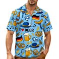 thumbnail image 1 of XIAOCHA Men's German Flag Print Button Down Shirt Graphic Short Sleeve Oktoberfest Top, 1 of 4