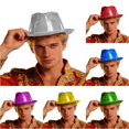 thumbnail image 1 of XIAOCHA Men's Glossy Surface Cowboy Hat Solid Theme Event Party Western Hat,Silver, 1 of 4